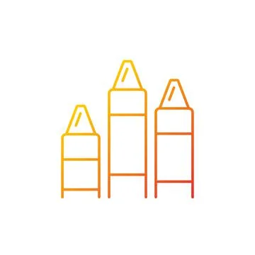 Crayons gradient linear vector icon Stock Illustration