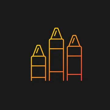 Crayons gradient vector icon for dark theme Stock Illustration