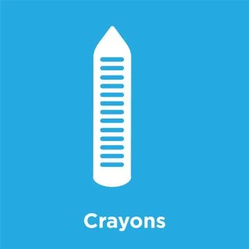 Crayons icon isolated on blue background Stock Illustration