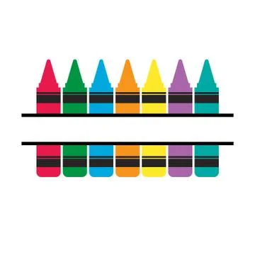 Crayons icon on white background. crayons collection sign. Stock Illustration