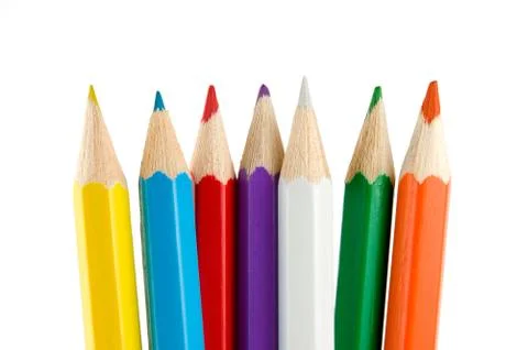 Crayons isolated Stock Photos