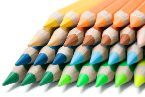 Crayons Isolated on a White Background 스톡 사진