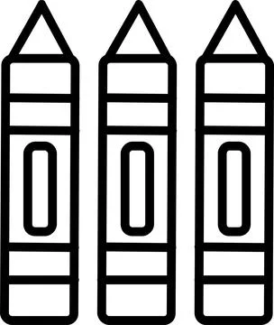 Crayons Line Icon Design Stock Illustration