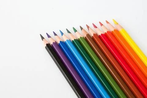 Crayons to painting Stock Photos
