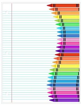 Crayons on Paper Ilustração Stock