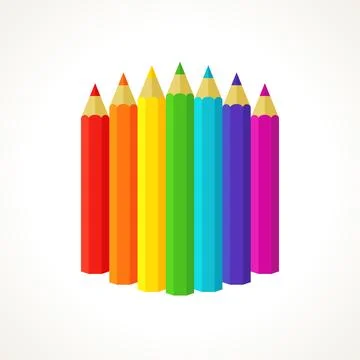 Crayons in rainbow colors Stock Illustration