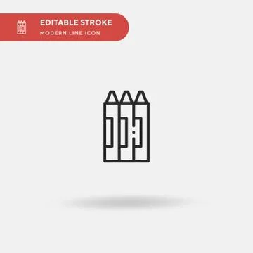 Crayons Simple vector icon. Illustration symbol design template for web mobil Stock Illustration