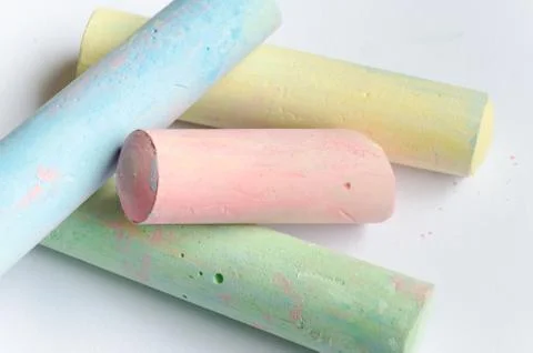 Crayons on white background Stock Photos
