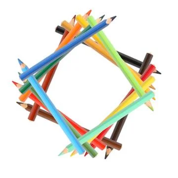 Crayons on white Stock Photos