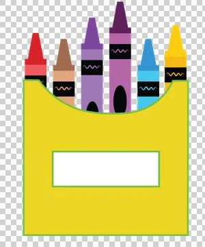 Crayons In Yellow Box Stockillustratie