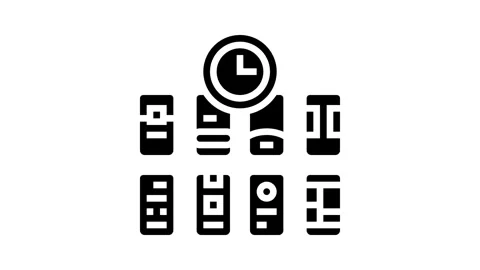 Crazy 8s ux ui design glyph icon animation Video stock 326150194