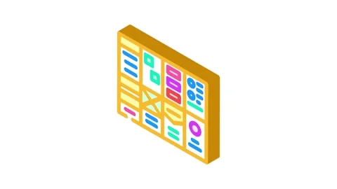 Crazy 8s ux ui design isometric icon animation Stock Footage 327286501
