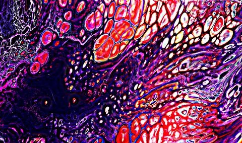 Crazy abstract background with Fluid Art bubbles effect texture. Stock Illustration
