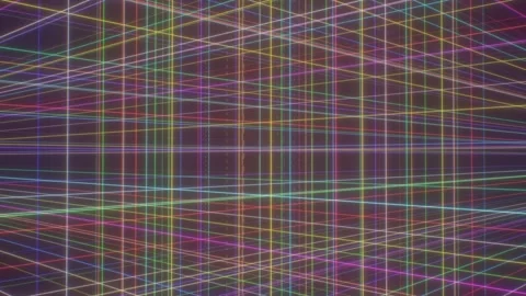 Crazy Abstract Neon Lines Grid Crossing Glowing Bright Vibrant Colors Stock Footage 286016352