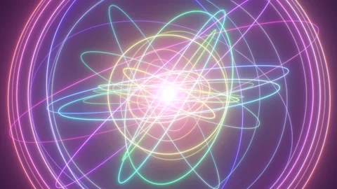 Crazy Abstract Spinning Spiral Gyroscope Space Orbital Rings Rotate Stock Footage 286016937
