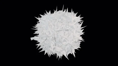 Crazy abstract white rubber ball changing shape on black Stock Footage 73486588