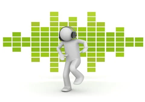 Crazy acid dancer (3d isolated characters on white background series) Stock Illustration