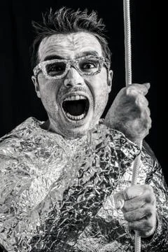 Crazy alien with rope Stock Photos