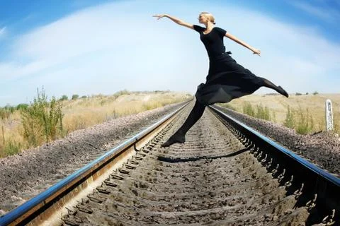 Crazy ballet dancer Stock Photos