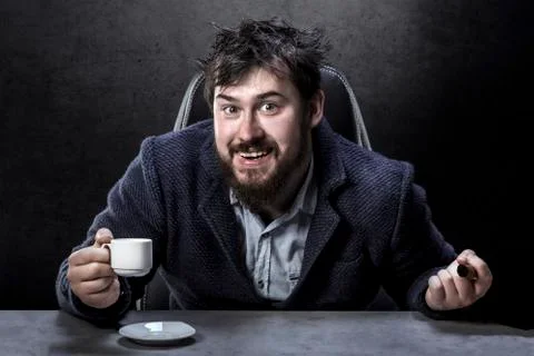 Crazy bearded man Stock Photos