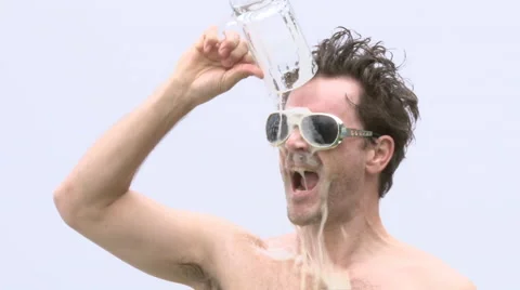 Crazy for Beer Guy Stock Footage 48415243
