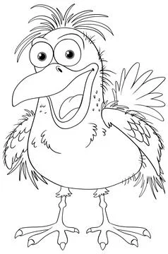 Crazy Bird Cartoon Stock Illustration