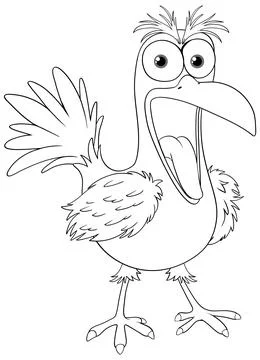 Crazy Bird Cartoon 库存插图