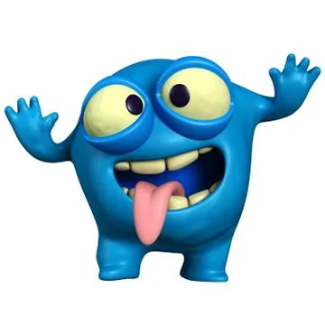 Crazy blue monster Stock-Illustration