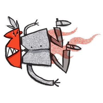 Crazy boss. Comic character. Vector Illustration Stock Illustration