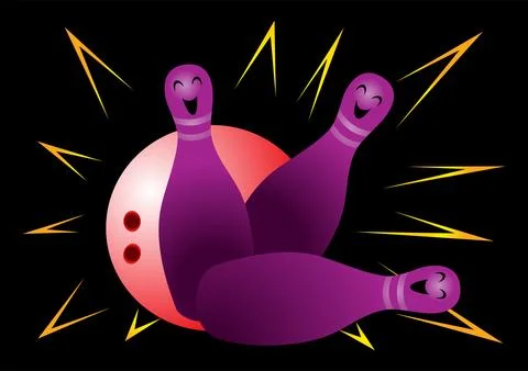 Crazy Bowling illustration Stock Illustration