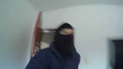 Crazy Burglar Breaking Into House to Commit A Crime Robbery 스톡 동영상 67698954