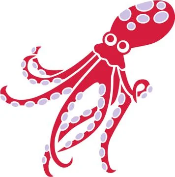 Crazy cartoon octopus Stock Illustration