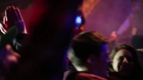 Crazy Cheering Crowd Enjoys Live Music Concert Video stock 46649580
