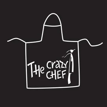 The crazy chef lettering sing on kithenware, cookware. Handwriting quotes Stock Illustration