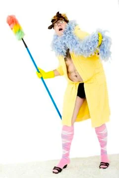 Crazy cleaner Foto stock