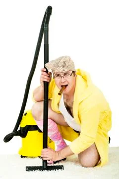 Crazy cleaner Stock Photos