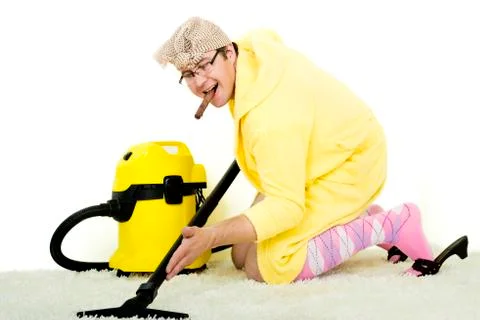 Crazy cleaner Stock Photos