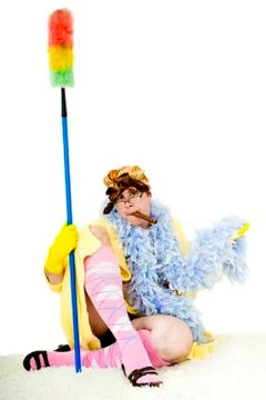 Crazy cleaner Stock Photos