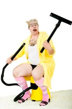 Crazy cleaner Stock Photos