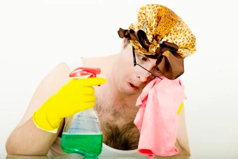 Crazy cleaner Stock Photos