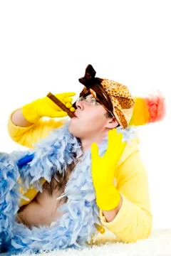 Crazy cleaner Stock Photos