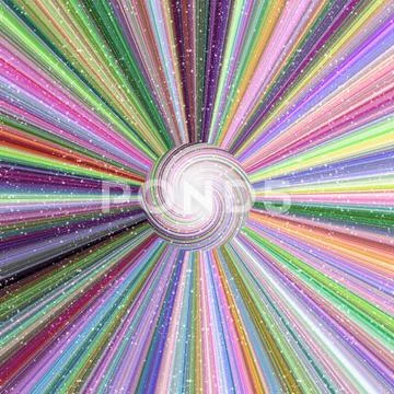 Crazy colorful background with ray beams from center to edge of picture and.. Stock Illustration