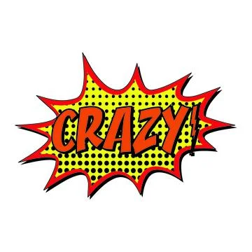 Crazy comic burst vector sign Stock Illustration