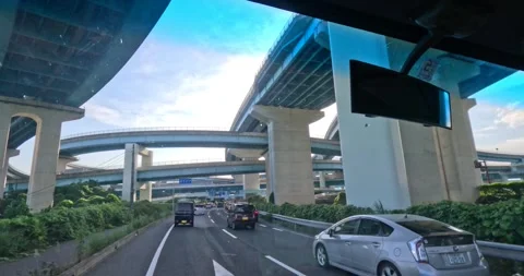 Crazy complicated road many level interchange near Kyoto, Japan Stock Footage 259487728