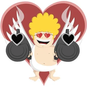 Crazy Cupid Stock Illustration