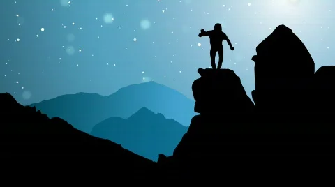 Crazy dance on top of the mountain, HD 1080 Stock Footage 358382