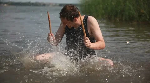 Crazy drummer Video stock 8975683