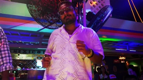 Crazy Drunk Indian Man Dance at nightclub party 4K Stock Footage 337885801