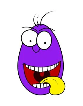 Crazy Easter egg with tongue vector symbol , icon  design. Spring illustratio Stock Illustration