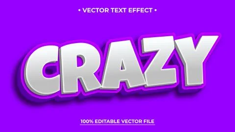 Crazy editable text effect design vectors Modern editable text effect vecto.. Stock Illustration
